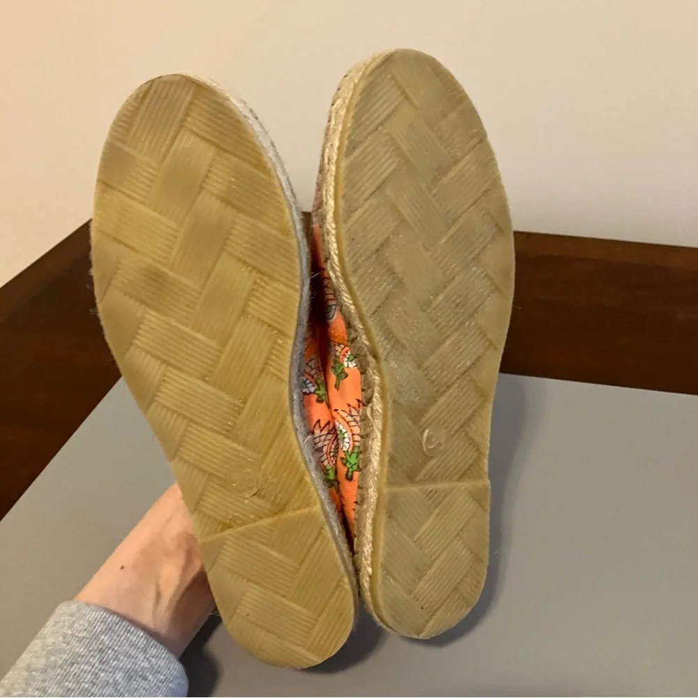 Anthropologie SZ  Blockprints Penny Espadrilles in Orange Print Size 7.5